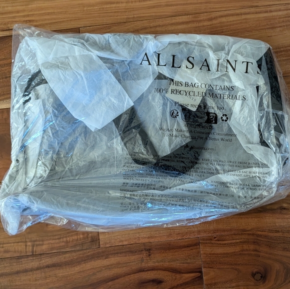 All Saints London Acari Spacious Durable Canvas Logo Tote Nwt ❤️ - Picture 11 of 12
